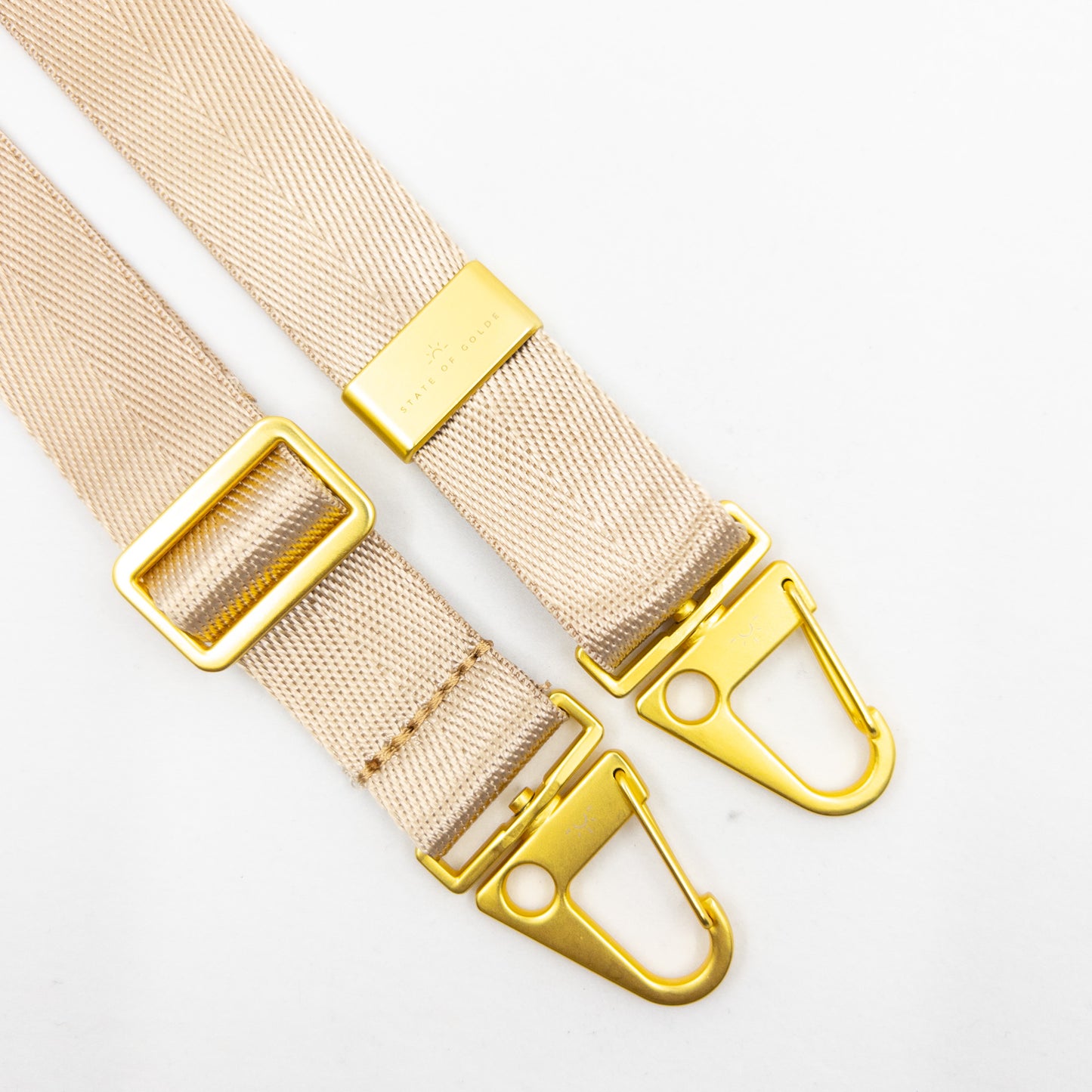 The Flat Strap Crossbody - Sand Gold