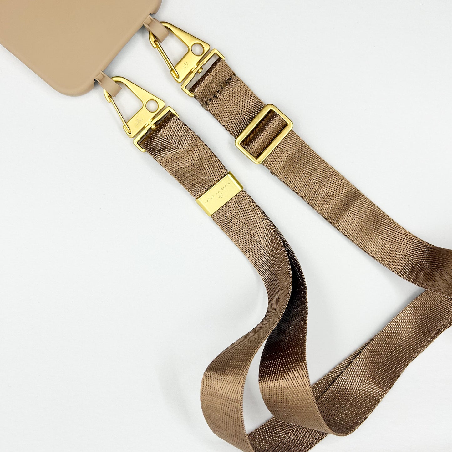 The Flat Strap Crossbody - Suntan Gold