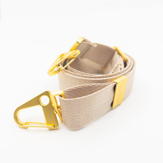 The Flat Strap Crossbody - Sand Gold