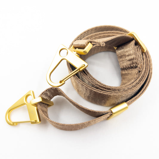 The Flat Strap Crossbody - Suntan Gold