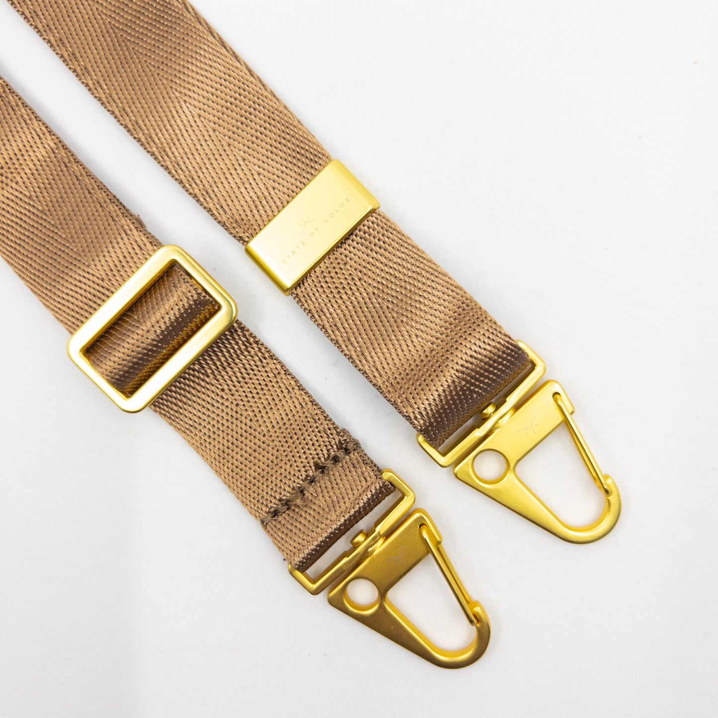 The Flat Strap Crossbody - Suntan Gold